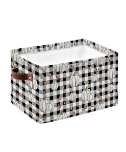 Thanksgiving Storage Basket for Shelves, Grey Pump