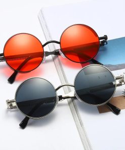 Vintage Steampunk Round Sunglasses – Retro Metal Frame for Men & Women