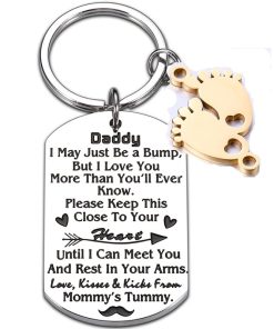 Soon to Be Daddy Keychain – Gift for New Father from Wife or Baby, Father's Day Idea